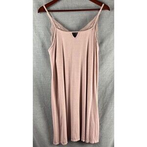 Soma Chemise Women's Size Small Rayon Stretch Knit Lace Trim Shelf Bra Nightie